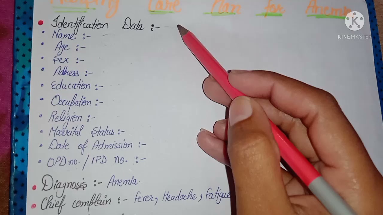 Nursing care plan for anemia ll way of making ncp youtube