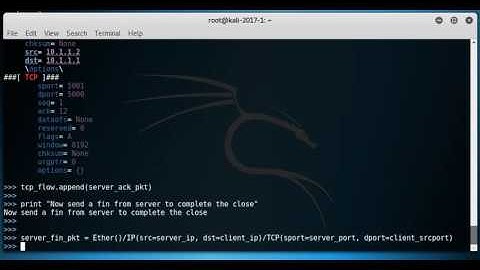 Create complete tcp flow of packets using scapy - part5