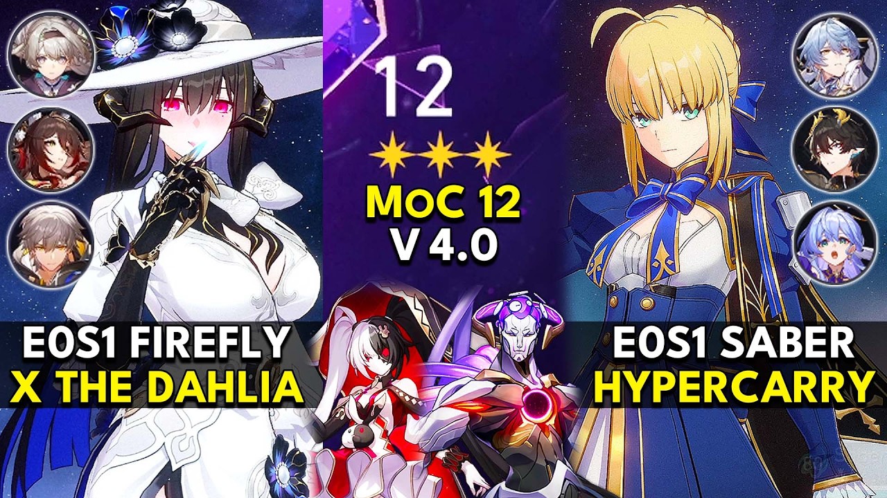E0S1 Firefly x Dahlia & E0S1 Saber Hypercarry | Memory of Chaos Floor 12 (3 Stars) | HSR 4.0