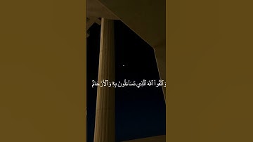 يَا أَيُّهَا النَّاسُ اتَّقُوا رَبَّكُمُ الذِي خَلقكُمْ مِنْ نفس واحدة... تلاوة بصوت ماهر المعيقلي🌿