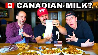 American tries Canadian Poutine, Bagged Milk and Butter Tarts...No words!