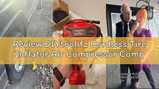 Review DIYtoolifz Cordless Tire Inflator Air Compressor Compatible with Dewalt 20V Max Battery, 160P
