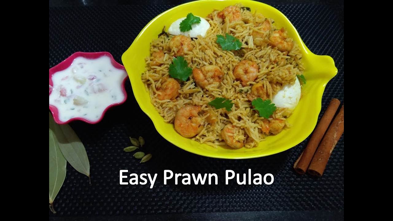 Pressure Cooker Prawn Pulao Shrimp Biryani Andhra Style Prawn