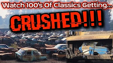 Watch 100's Of Classic & Vintage Vehicles Getting CRUSHED!!! Wrecking Yard Closed, Scrappin The Rest