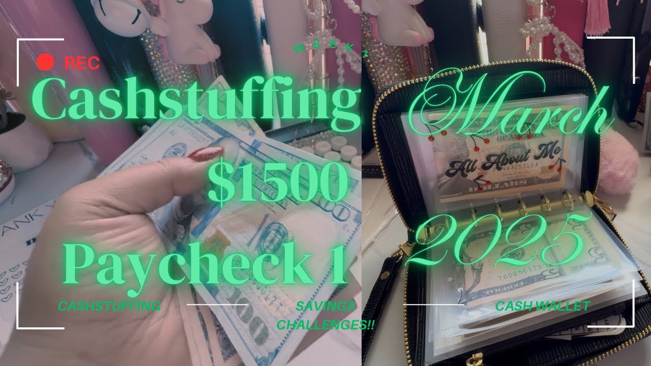 Cashstuffing my First Paycheck of March $1500 | Savings Challenge and ...