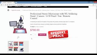 Professional Stereo Microscope with WL Soldering Stand / Camera / LCD Panel / Fan / Remote Control