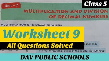DAV class 5 maths unit 7 worksheet 9