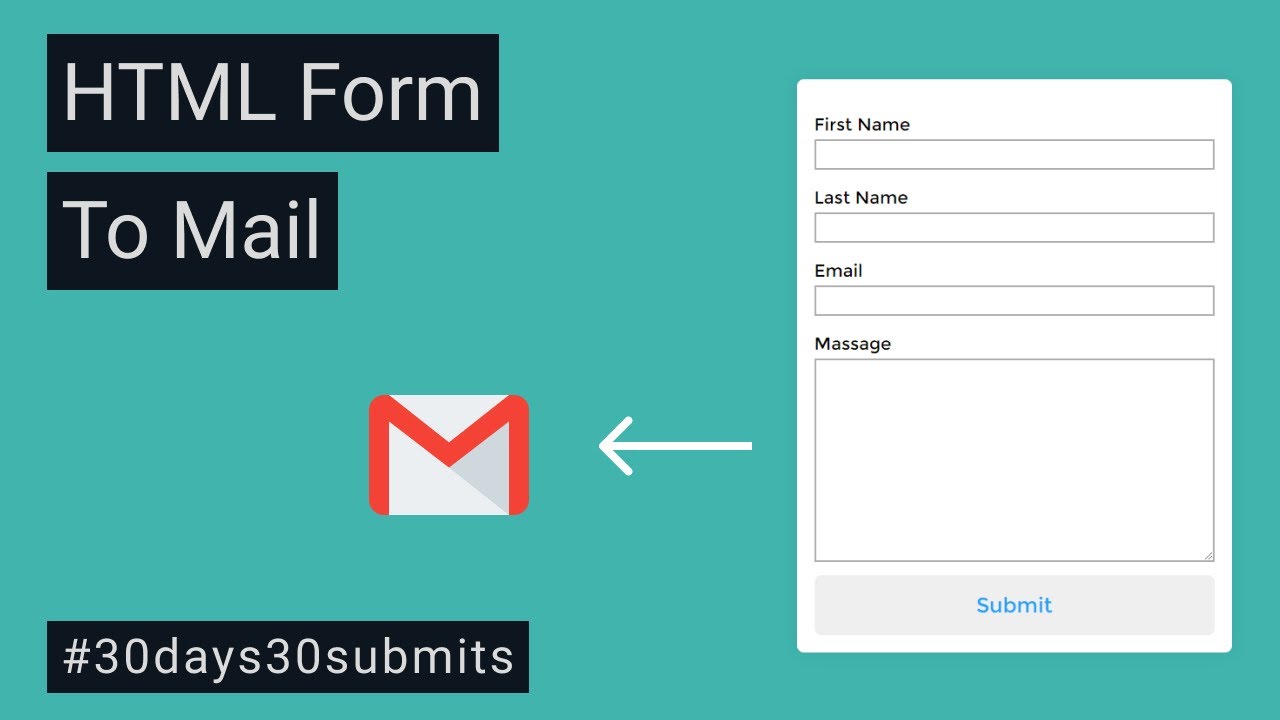 code html ส่ง email  2022 Update  HTML Form to Mail | Create Full Functional HTML Form Without Any Back-end