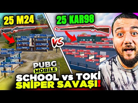 24 KAR98 vs 24 M24! TOKİ vs SCHOOL! İMKANSIZ SNİPER SAVAŞI! PUBG Mobile Ordu Savaşları