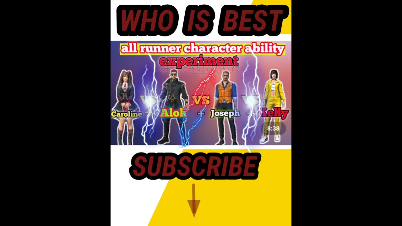 caroline vs alok vs joseph vs kelly who is best runner character # free fire # shorts # shorts