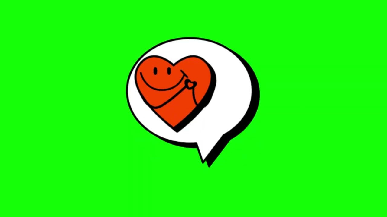 Heart Speech Bubble Animation on Green Screen | 4K | FREE TO USE