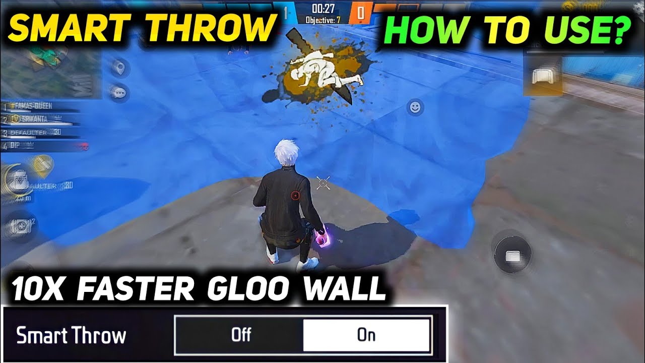 Free Fire Smart Throw How To Use? Gloo Wall Smart Throw | Smart Throw Gloo Wall In Free Fire.