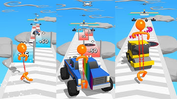 Satisfying 9999 Level Mobile Game: Laser Man Run, Brick Builder, Take Them Off, Level Up Numbers,...