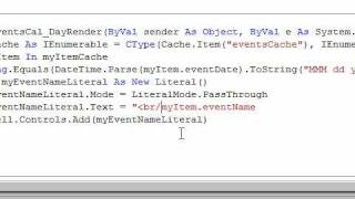 Creating Event Calendar in ASP .NET - Part 3 of 5