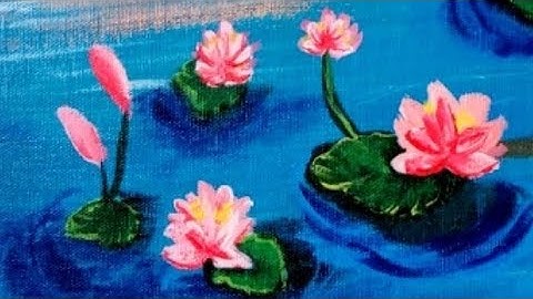 Lotus in lake - Acrylic Painting (Time Lapse Video) || Art & Haul||