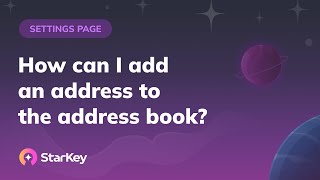How to Add an Address to Your Address Book on StarKey