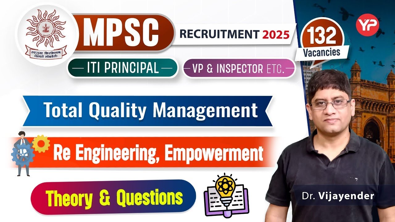 Re-Engineering, Empowerment (TQM) Lec-1 for MPSC ITI Principal/Vice-Principal Written Exam