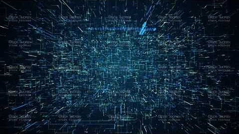 Dotted lines of particles blue seamless loop