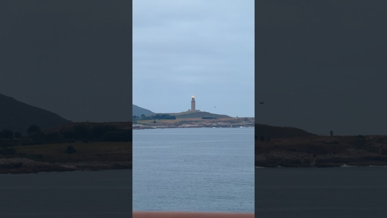The Tower of Hercules Lighting Our Way Into Port! 🌊💡
