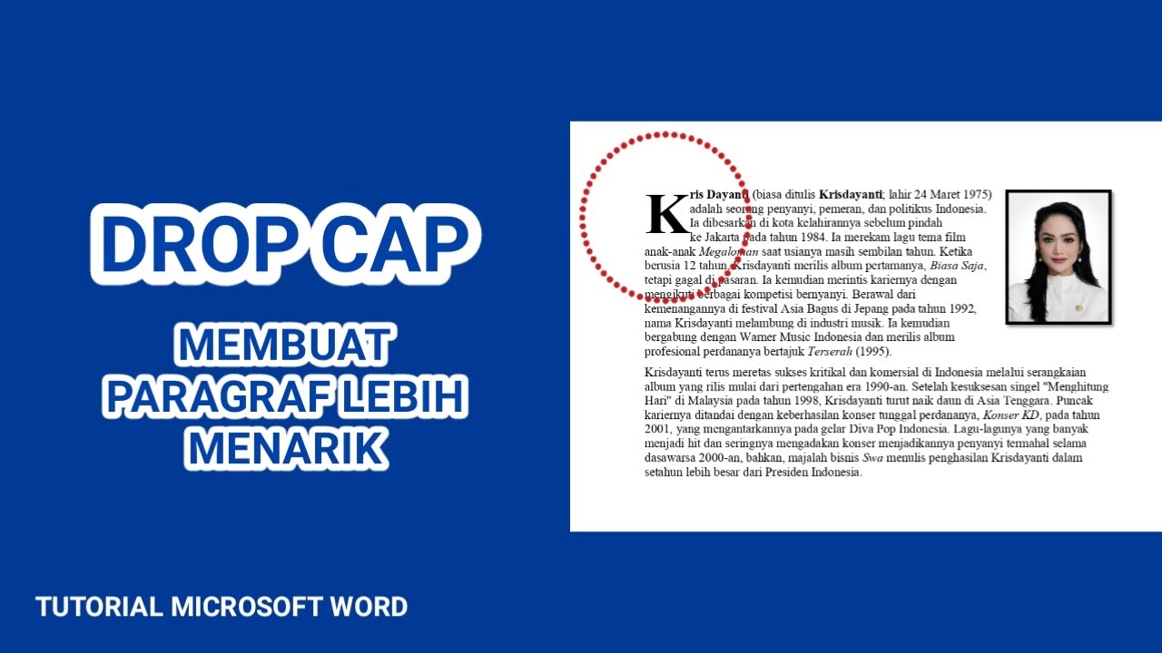 Cara Membuat Drop Cap | Tutorial Microsoft Word 16 - YouTube