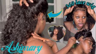 I Tried Installing A Beautiful New Curly 360 Lace Wig @4Am *Big Mistake Ft.Ashimary Hair