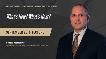 Purdue Engineering Distinguished Lecture Series: Ron Klemencic, Lecture