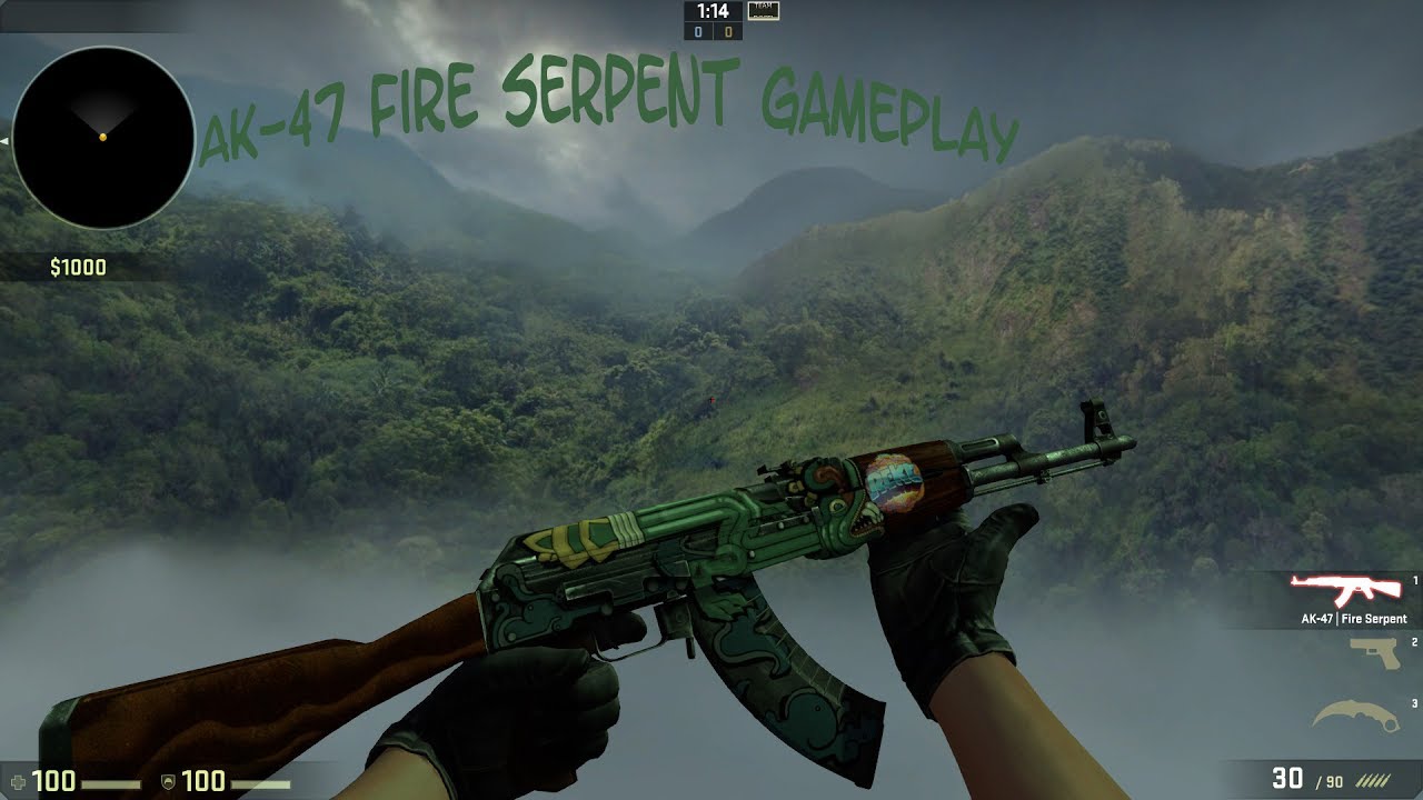 Counter Strike AK47 Fire Serpent Field Tested CSGO Gameplay 1 YouTube