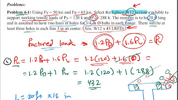 Ch.4 Design of Tension members || lecture (3) "Problems on design of rolled sections"