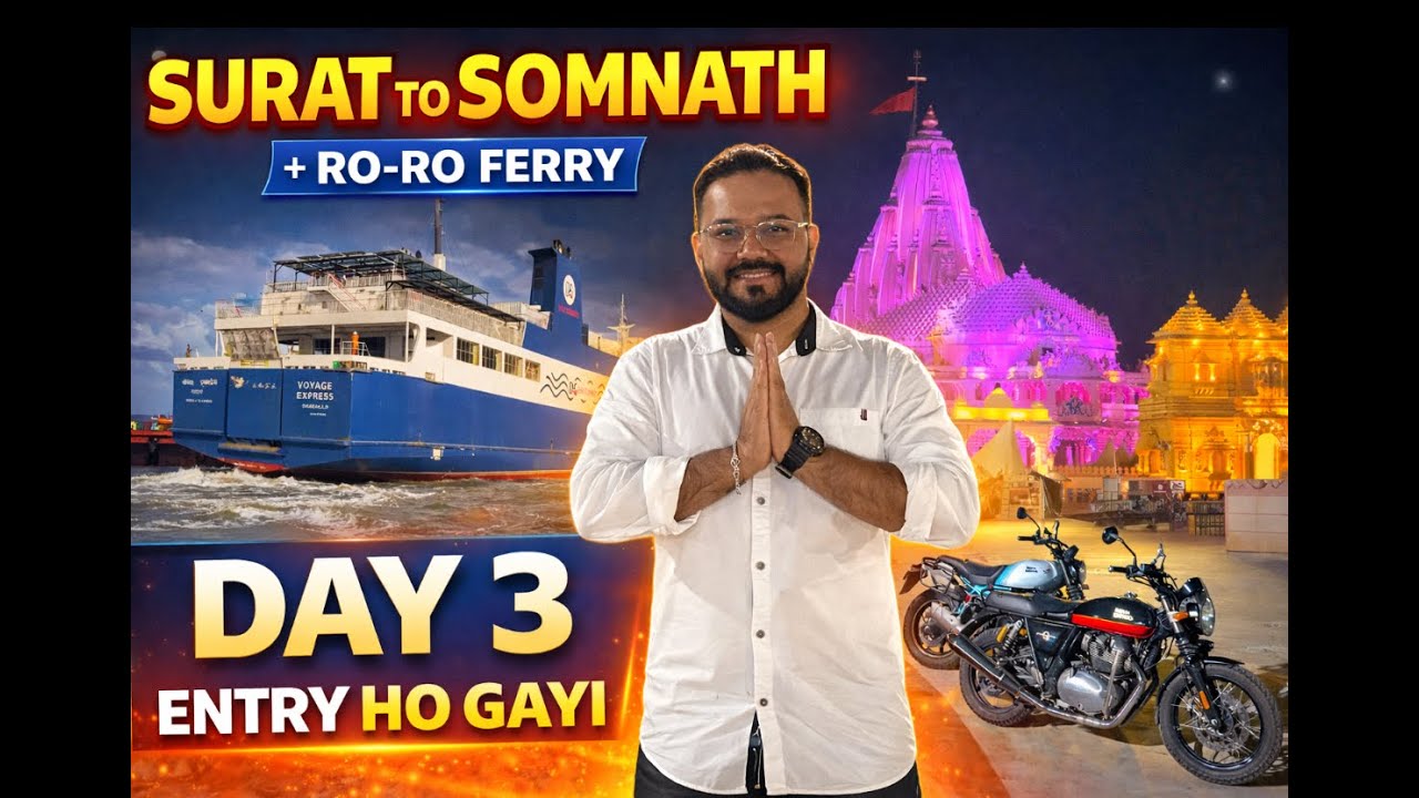 Ferry Miss Hote Hote Bachi😰| Mahadev Ne Bacha Liya!🙏🕉️| Surat to Somnath | Gujarat Expedition | Ep 3