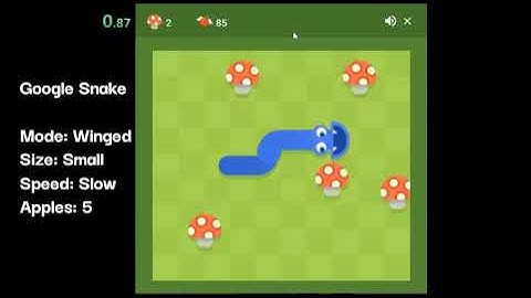 Google Snake Category Extensions Speedrun WR: Level Leaderboard, Winged Mode(Slow), 5 Apples, Small