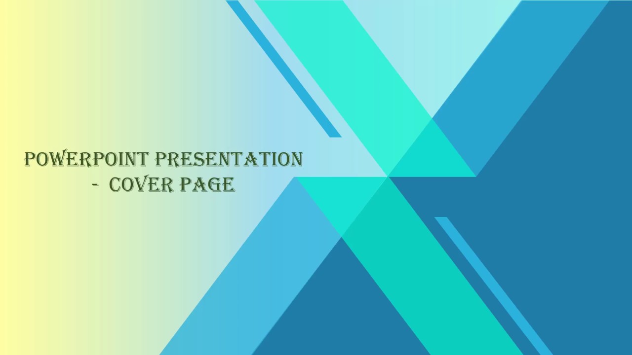 design cover page for presentation