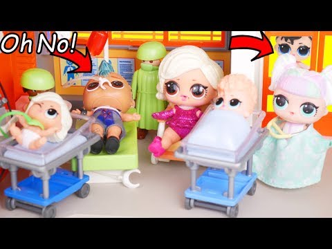 LOL Surprise Dolls Visit Playmobil One Star Hospital For Weird Wrong Heads | Toy Egg Videos