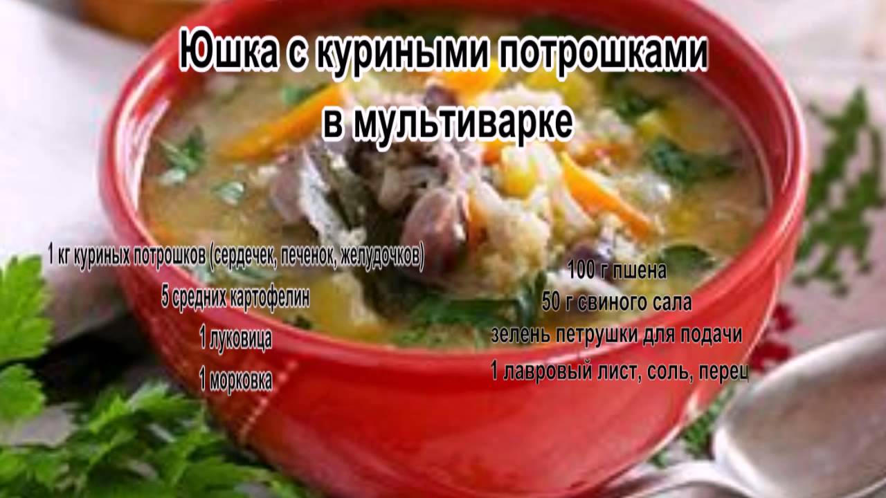 Вкусные супы фото.Юшка с куриными потрошками в мультиварке