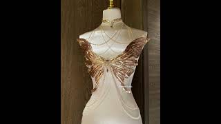 Transforming Fantasy into Fashion: The Golden Filigree Butterfly Corset Bra Unveiled #bra #corset