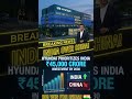 #Hyundai #IndiaVsChina #BreakingNews #IndianEconomy #BusinessNews #MarketUpdates #InvestInIndia