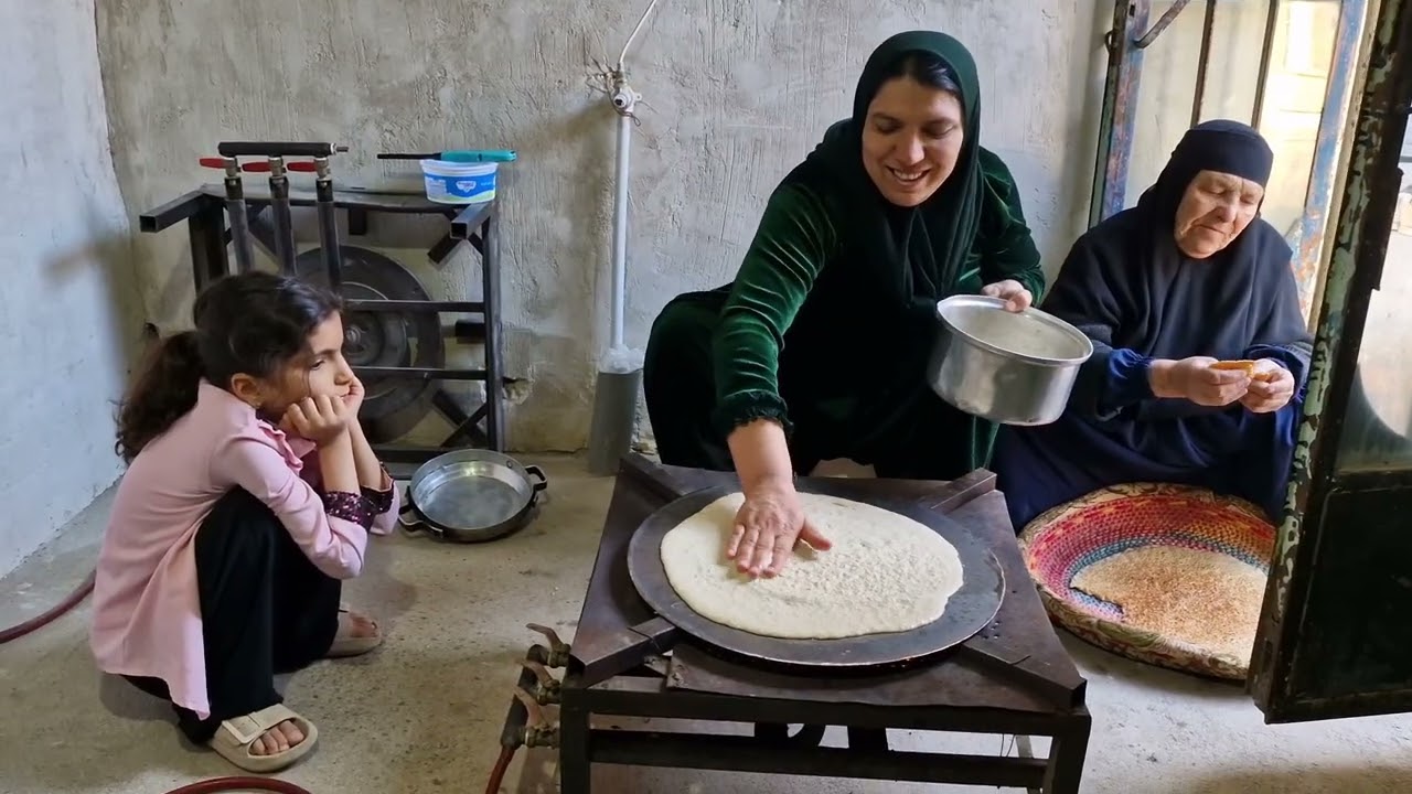 Baking local bread and making a dog house in the winter to keep warm 🥹