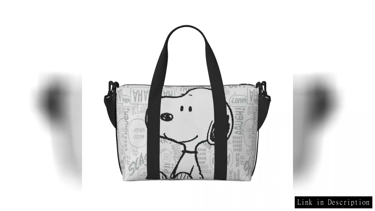Custom Snoopys On Black White Comics Disney Groceries Tote Shopping Bag Women Large Capacity Peanuts