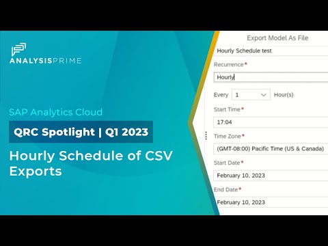 QRC Q1 2023 | Hourly CSV Export in SAP Analytics Cloud