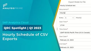 QRC Q1 2023 | Hourly CSV Export in SAP Analytics Cloud