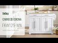 SoBuy Carro de cocina丨Isla de cocina móvil丨Mesa auxiliar cocina丨Carrito cocina blanco丨FKW129-WN