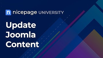 Nicepage University: Update Joomla Content
