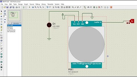 PIR sensor Circuit Simulation  library add in Proteus software