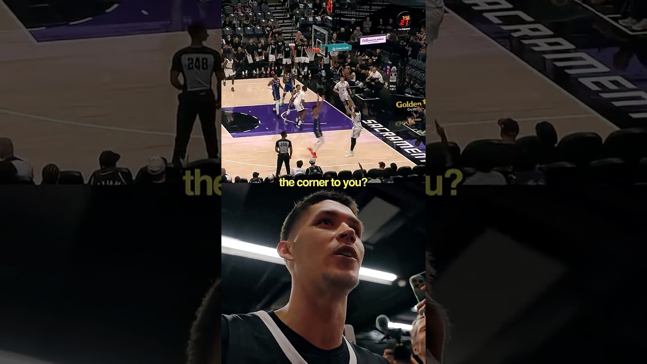 Egor Dëmin asking Mikel Brown Jr. the important questions 🎤#brooklynnets #nba #shorts