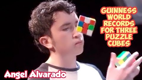 Angel Alvarado | Fastest Time To Solve Three Rotating Puzzle Cubes Whilst Juggling | World Records