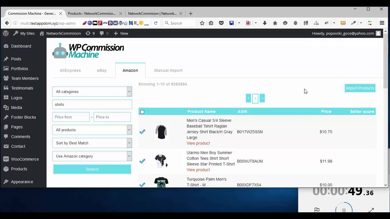WP Commission Machine Demo Video