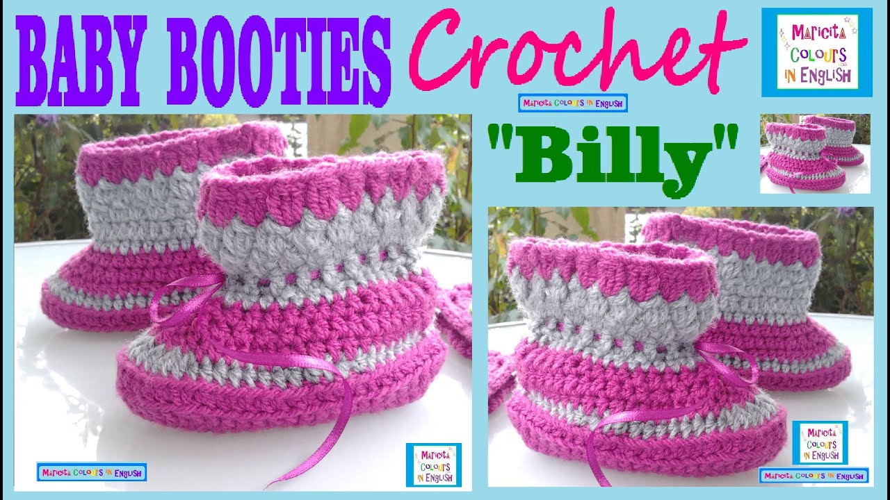 Baby Booties 12 18 months Crochet Pattern Free "Billy" by Maricita Colours in English YouTube