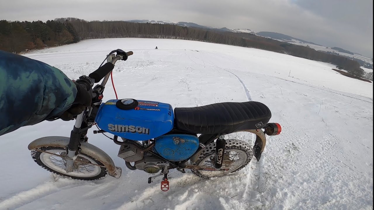 Simson Tuning | 90ccm | JW MX85 | WALDMOPED - erste Fahrt im Schnee | FULL SOUND | RAW | G2tg