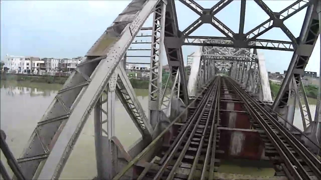 Myanmar Railway, Yangon-Mandalay Line at driver's seat, Yangon to Tangu Part1-2,ミャンマー鉄道ヤンゴンｰマンダレーライン