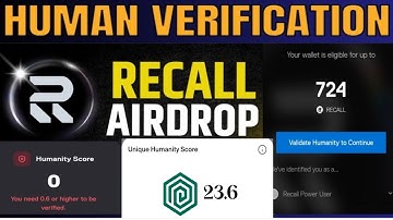 Recall Airdrop Humanity Passport Score 20+ ||recall Airdrop Humanity Passport verification 