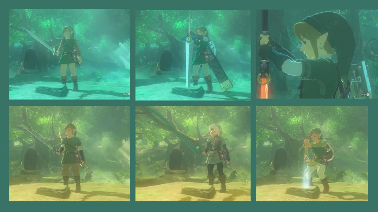 All Links place their weapons in the Master Sword pedestal